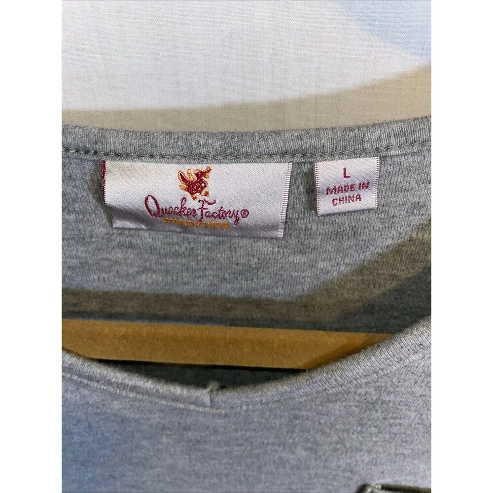 Quacker Factory Women’s Casual Blouse Size Large Gray Comfort Going Out Party